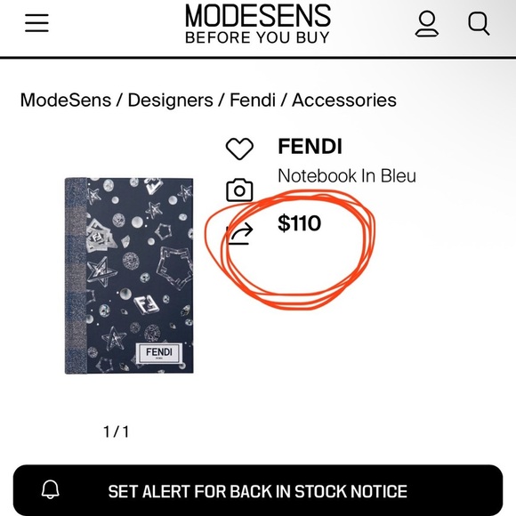 FENDI Black and Silver Geometric Design Notebook - Picture 10 of 12